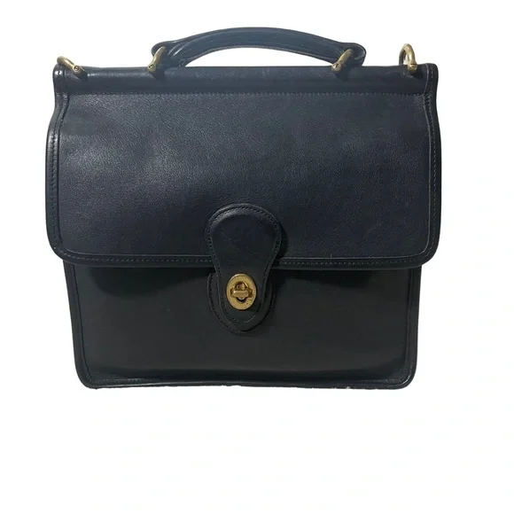 Vintage Black Leather Willis Crossbody Bag - Picture 5 of 10